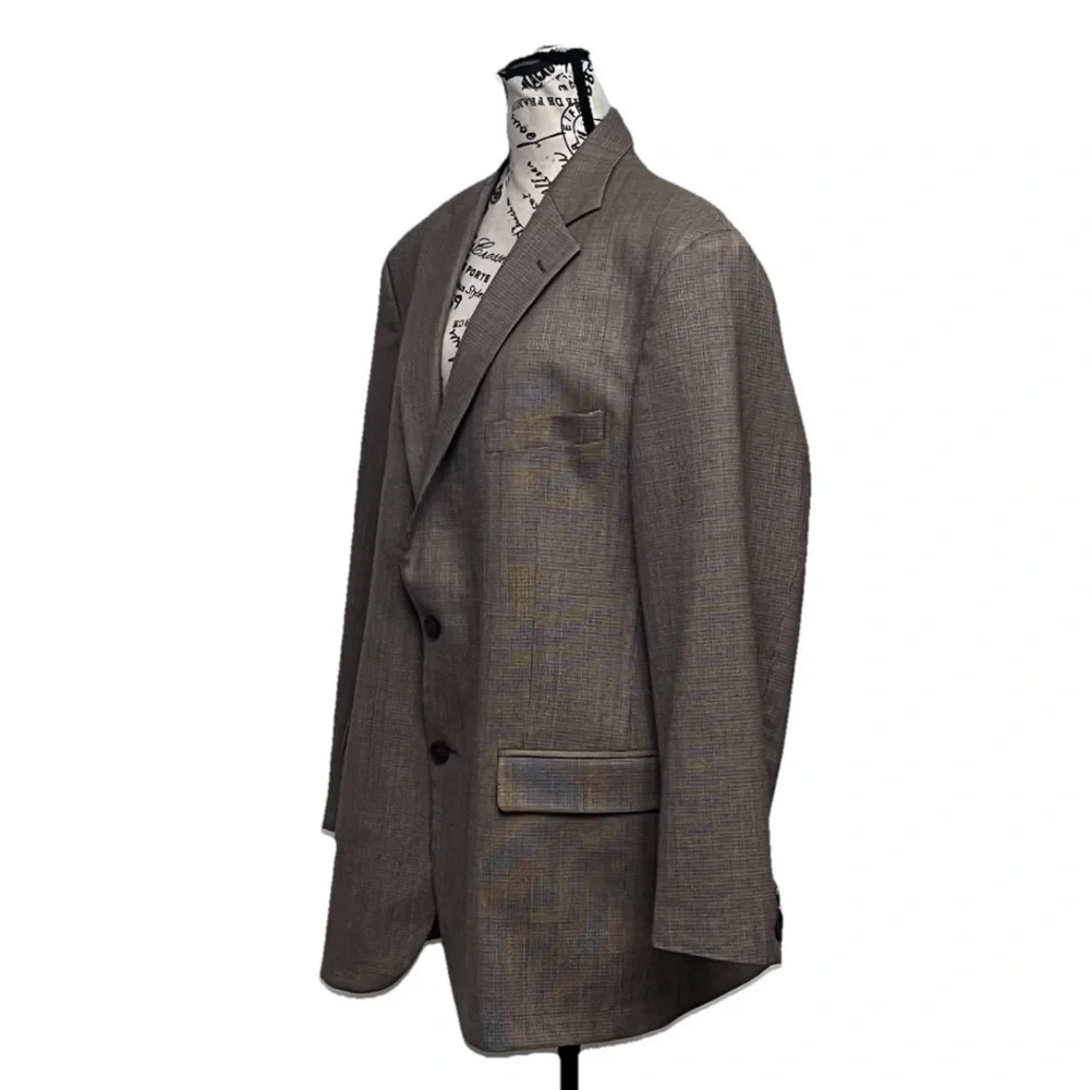 Brooks Brothers 346 Blazer 44L Brown Wool Herringbone 2 Button Sport Coat mens